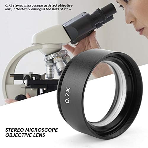 HUANGXING-Mikroskop Objektif Lens, Profesyonel Alüminyum 48mm Montaj Konu 0.7 X Objektif Lens, başlayanlar için Stereo Mikroskop