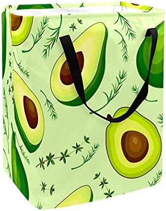 Meyve Avokado Desen Depolama Sepeti, Büyük Çamaşır Sepeti Kolları ile Katlanabilir saklama kutusu Çocuk Odası için, Nersury