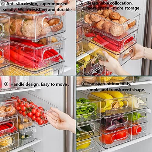 Buzdolabı Organizatör Kutuları, Kstkry 4 Adet Şeffaf Mutfak saklama kutusu Dondurucuya Uyarlanabilir Mutfak Dolabı Kiler