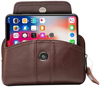 Telefon Klip Kılıf Hakiki Deri kılıf çanta, Premium deri kemer Kılıfı ile Uyumlu iPhone 11 Pro Max / XS / X/8/7/6S Kemer