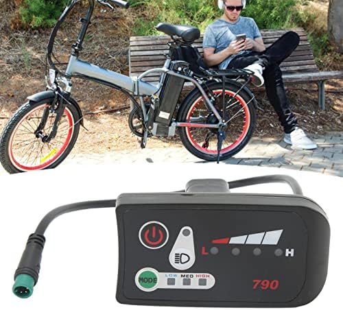 Keenso Elektrikli Bisiklet LED Güç Ekran Paneli Elektrikli Bisiklet Modifikasyonu Ekran Ölçer Su Geçirmez 5P Erkek Tak 22.2