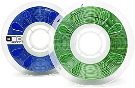 Gizmo Dorks Parlak İpek Filament 1.75 mm 1kg Çift İki Tonlu Renk, Yeşil Mavi