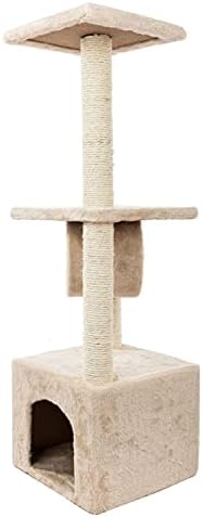 AOOF 36 Katı Sevimli Sisal Halat Peluş Kedi Tırmanmaya Ağacı Kedi Kulesi Bej