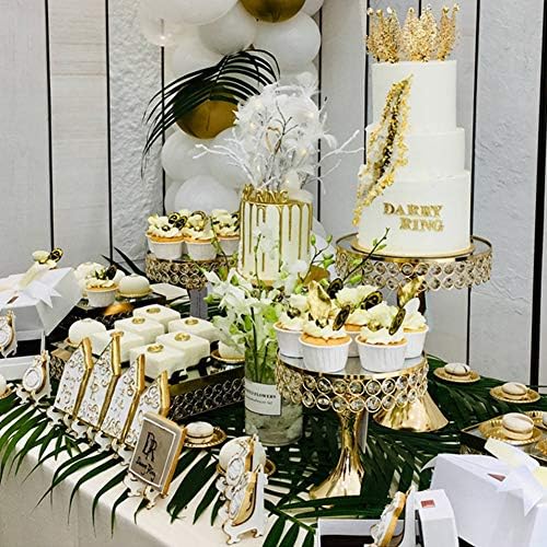 GUANGMİNG-Düğün Doğum Günü Dekorasyon için Kek Standı Tatlı Cupcake Kaide Ekran Servis tabağı, ayna plakalı galvanik Altın