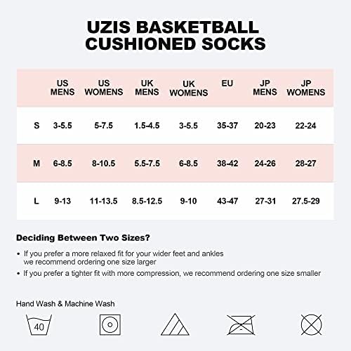 UZIS PRO Coolmax Basketbol Minderli Çorap, Ekip Spor Koşu Çorap, Sıkıştırma Performans Çorap 3 Pairs
