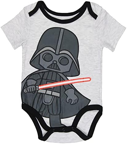 Star Wars Bebek Bebek Erkek Darth Vader Chewbacca R2-D2 Tek Parça Pijama Romper 3 Paket