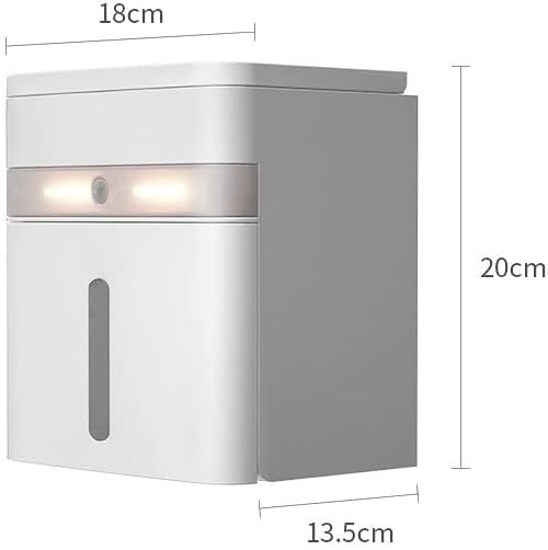 XDCHLK Duvara Monte rulo kağıt havlu tutucu Akıllı sensörlü LED Aydınlatma Büyük Kapasiteli Banyo Doku saklama kutusu