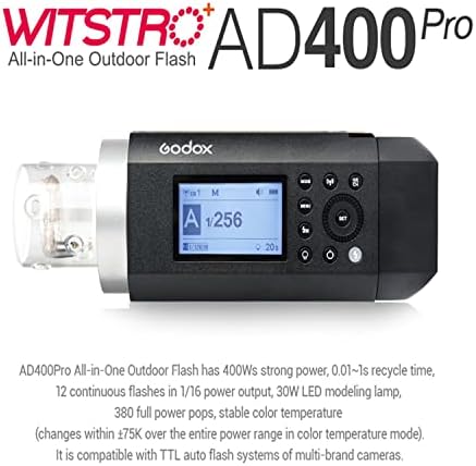 Godox AD400 Pro AD400Pro Godox Flaş Sony Kamera için,Godox XPro-S Flaş Tetik ile,0.01-1 s Geri Dönüşüm Süresi, 380 Tam Güç