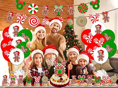 Noel Partisi Süslemeleri Lolipop Şeker Kamışı Süsler Kağıt Kartları Asılı Afiş Mick-ey Fare Zencefilli Kurabiye Noel Cupcake