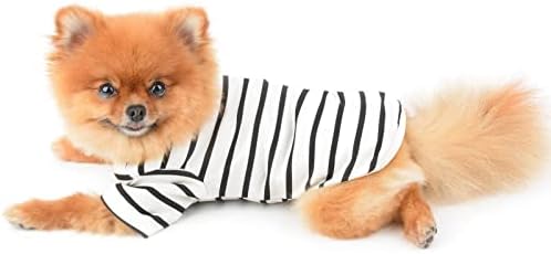 SMALLLEE_LUCKY_STORE Sevimli Ayı Klasik Çizgili Tişört Köpek Tee Gömlek Küçük Orta Köpek Kedi Erkek Kız Tank Top Yelek Yorkie