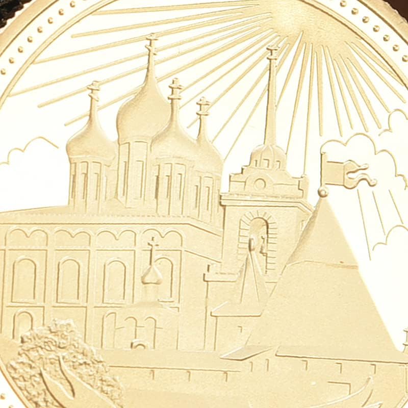 Rusya Pskov Antik Kale Hatıra altın madalyonlar Yabancı Paralar Çift Başlı Kartal Hatıra Rozeti Döviz Koleksiyonu