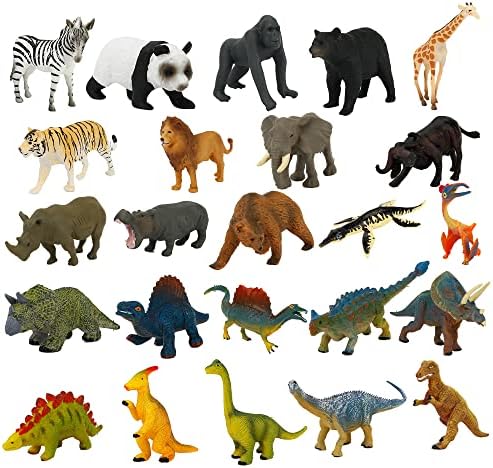 24 Paket Dinozor Hayvanat Bahçesi Hayvan Oyuncakları Çocuklar için Kart Kutulu Varış Takvimi 2022'yi Doldurun, 24 Gün Noel