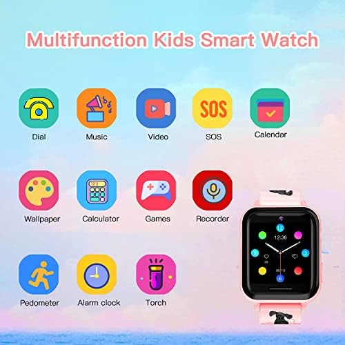 Çocuklar akıllı saat, Erkek Kız 3-14 yıl, HD Dokunmatik Ekran Çocuklar Smartwatch Çağrı, 7 Oyun, Kamera, Müzik, eğitici Oyuncaklar