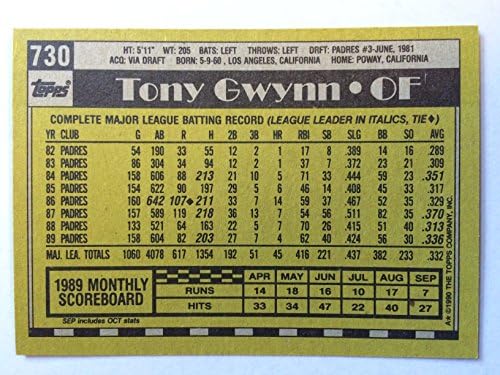 1990 Topps 730 Tony Gwynn NM / M (Nane/Nane Yakınında)