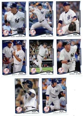 2011, 2012,2013 ve 2014 Topps New York Yankees Beyzbol Kartı Takım Setleri (Dört Yılın Tamamından 1. ve 2. Serileri Tamamlayın