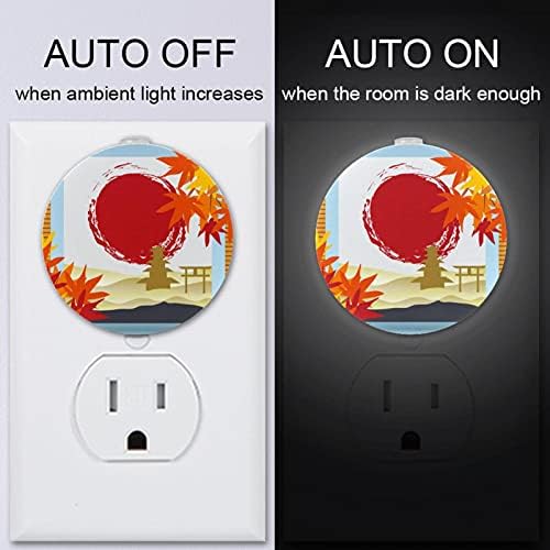 2 Paket Plug-in Gece Lambası LED Gece Lambası Alacakaranlıktan Şafağa Sensörü Çocuk Odası, Kreş, Mutfak, koridor Japon Boyama