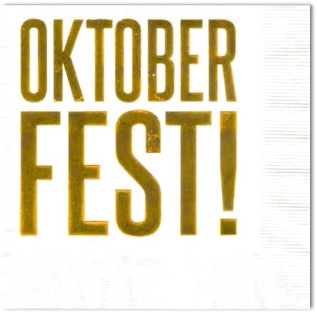 Oktoberfest Kokteyl İçecek Peçeteleri (20 adet) Metalik Altın Folyo Damgalı Süslemeleri Asosyal Kelimeler
