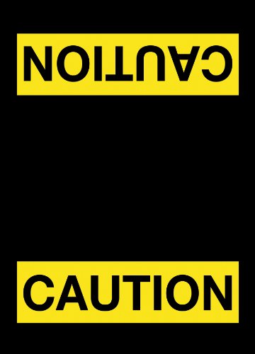 NoTrax 194 Güvenlik Mesajı Paspası, Dikkat, 4'x6',Siyah, 194SCA46BL