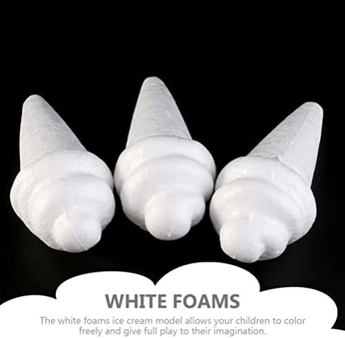 Hemoton 6 adet Beyaz Köpük Topu Köpük Dondurma Şekiller Modelleme Polistiren Köpük Kek Tatlı Kalıp DIY Zanaat Çocuklar için