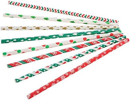 JOYIN 200 Pcs Renkli Tek Kullanımlık İçme Kağıt Payet için Noel Parti Malzemeleri, Tatlılar, ve Tatil Parti Süslemeleri
