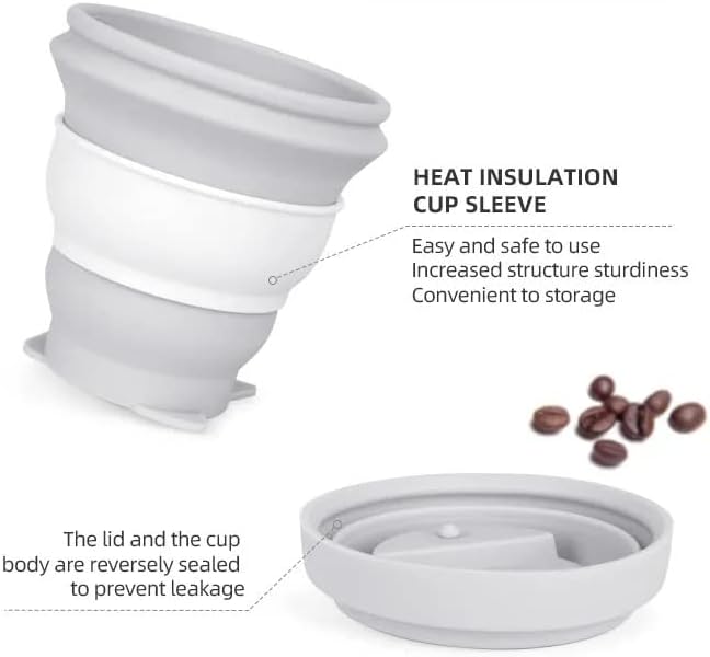 HOGOWARE seyahat kahve kupa katlanabilir bardak termos kupa smoothie kapaklı silikon yeniden kullanılabilir katlanabilir