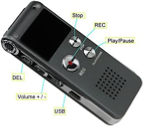 JeeKoudy 8 GB Dijital Ses Kaydedici Telefon Ses Kaydedici MP3 Çalar Kulaklık Ses Aktif Kaydedici Dersler için, toplantılar,