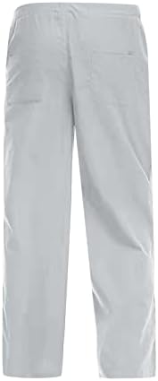 DuDubaby Yüksek Belli Pantolon Moda Erkekler Rahat İş Pamuk Karışımı Elastik Bel Uzun Pantolon Pantolon Yüksek Belli Kargo