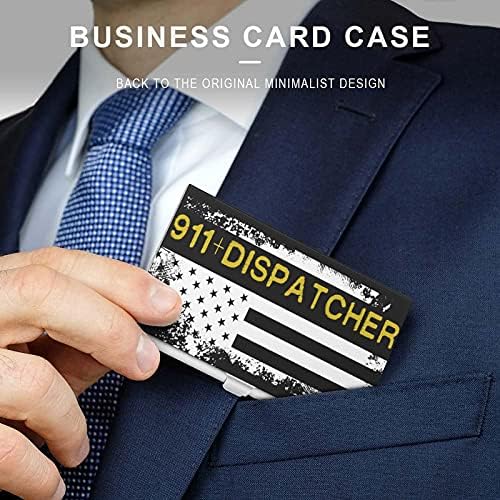 911 Memuru İnce Altın Çizgi Bayrak Baskı kartvizit kutusu Metal Tutucu cüzdan İsim Kartları Organizatör Sevimli