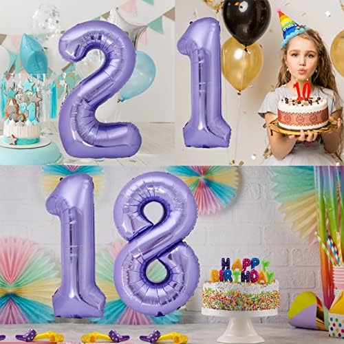 Dev 40 İnç Mor Numarası 8 Balonlar Doğum Günleri için 8th Doğum Günü Balon Dekorları için Kız Çocuk Parti Mylar 8 Yaşındaki