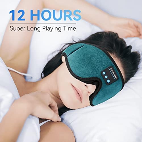 LİGHTİMETUNNEL Uyku Kulaklıkları, 3D Bluetooth Uyku Maskesi, Ultra İnce Stereo Hoparlörlü Yıkanabilir Uyku Kulaklıkları Uykusuzluk