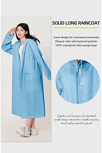 EVA Yağmurluk Yetişkinler için Yeniden Kullanılabilir, Uzun Vinil Yağmur Panço Kadın Erkek Yağmur kapüşonlu ceket Plastik