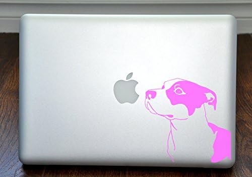 Pitbull Köpek Irkı Koklama Elma yumuşak Pembe Çıkartma 13 Dizüstü Bilgisayar için
