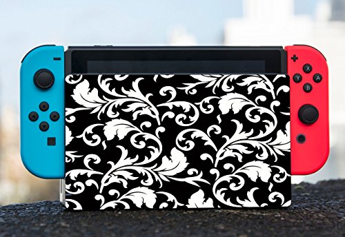 Siyah & Beyaz Soyut Çiçek Sanat Nintendo Anahtarı Dock Vinil Çıkartması Sticker Cilt tarafından MWCustoms