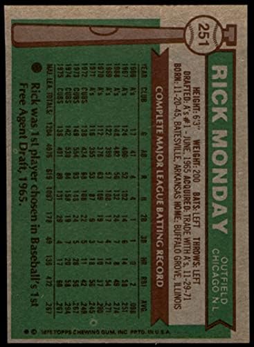 1976 Topps 251 Rick Pazartesi Chicago Cubs (Beyzbol Kartı) ESKİ Cubs