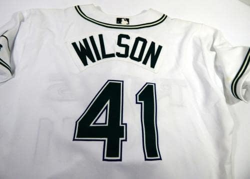 2001-02 Tampa Körfezi Şeytan Işınları Paul Wilson 41 Oyun Verilmiş Beyaz Forma 48 DP40826 - Oyun Kullanılmış MLB Formaları