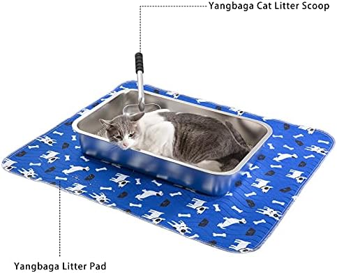 Kedi ve Tavşan için Yangbaga Paslanmaz Çelik Çöp Kutusu, Koku Kontrolü Çöp Tavası, Yapışmaz Temizlemesi Kolay, Asla Bükülmez,