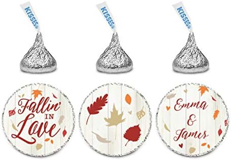 Andaz Basın Aşık Sonbahar Güz Yaprakları Düğün Parti Koleksiyonu, Kişiselleştirilmiş Çikolata Damla Etiket Çıkartmaları Trio,