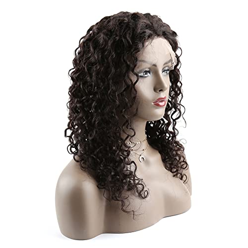 Gönderilen Saç 14 inç Remy Bakire Brezilyalı Saç 360 Dantel Peruk insan Saçı Kadınlar için Derin Dalga %130 % Yoğunluk İnsan