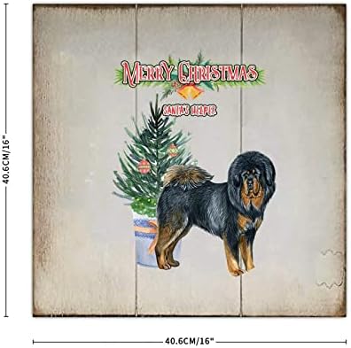 Rustik Tarzı Noel Ahşap Palet Güzel Pet Köpek Merry Christmas Noel Baba'nın Yardım Noel Ağacı Sundurma Oturma Odası Bahçe