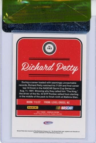 Richard Petty İmzalı 2017 Panini Donruss Kartı Kapsüllenmiş Beckett İmzalı NASCAR Kartlarını İmzaladı