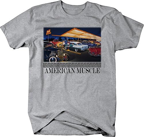 Amerikan Kas Klasik Hotrod Araba Kamyon Drive-ın Cruise Grafik T Shirt Erkekler için