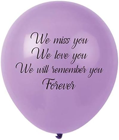 MAGJUCHE Mor Cenaze Anma Balonları, 16 adet “Seni Özlüyoruz, seni Seviyoruz, seni Sonsuza Kadar Hatırlayacağız” Hafıza Masası,
