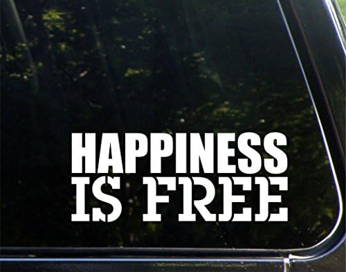 Mutluluk Ücretsiz Arabalar için Komik Araba vinil tampon çıkartması Pencere Çıkartması / Beyaz / 8.75 inç