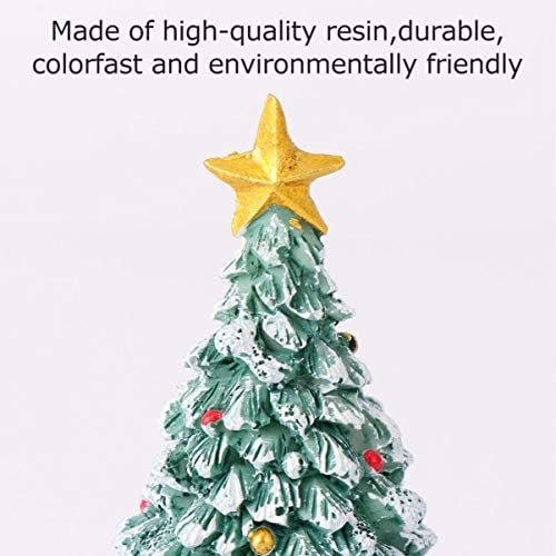VORCOOL Minyatür Noel Ağacı Yıldız Üst Yapay Kar Buzlu Noel Ağacı Reçine Oyuncak Heykel Peri Bahçe Peyzaj El Sanatları Süs