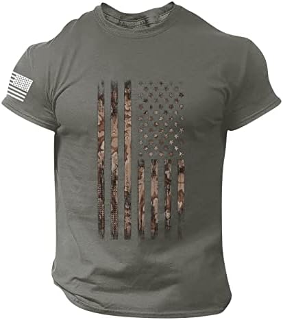 DGZTWLL 4th Temmuz Gömlek Erkekler için Yaz Rahat Vatansever Kısa Kollu 1776 Gömlek Sıkıntılı ABD Bayrağı Askeri asker tişörtü