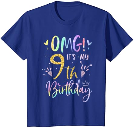 OMG Bu Benim 9th Doğum Günü Kız Hediyeler Dokuz 9 Yaşındaki Doğum Günü T-Shirt
