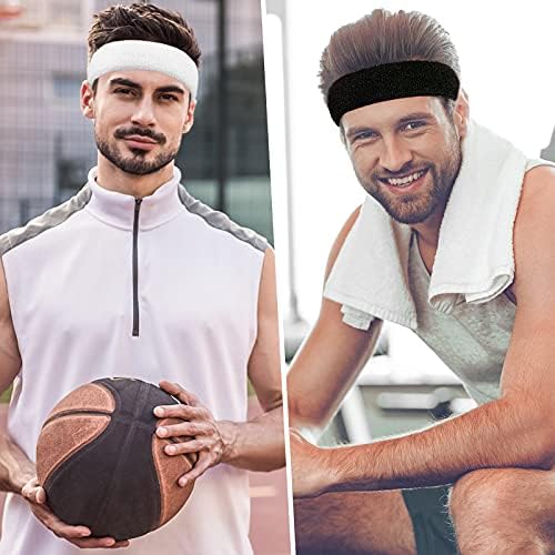 BEACE Ter Bantları Spor Kafa Bandı Erkekler ve Kadınlar için-Nem Esneklik Atletik Pamuklu Havlu Kumaş Ter Bandı Tenis, Basketbol,