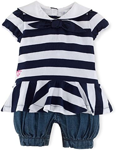 Ralph Lauren Kız Bebek Pamuklu Çizgili Üst ve Pantolon Seti