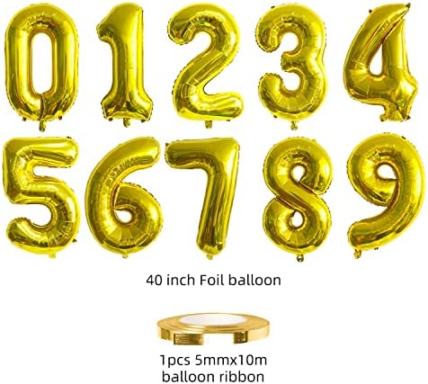 YEŞİLP 40 İnç Numarası Balon Folyo Balon Numarası 40 Jumbo Dev Balon Numarası 40 Balon için 40th Doğum Günü Partisi Dekorasyon
