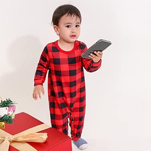 Noel Ekose Baskılı Loungewear Noel Aile Eşleştirme Pijama Aile Noel Pijama Set Büyük PJS Set Uzun Boylu